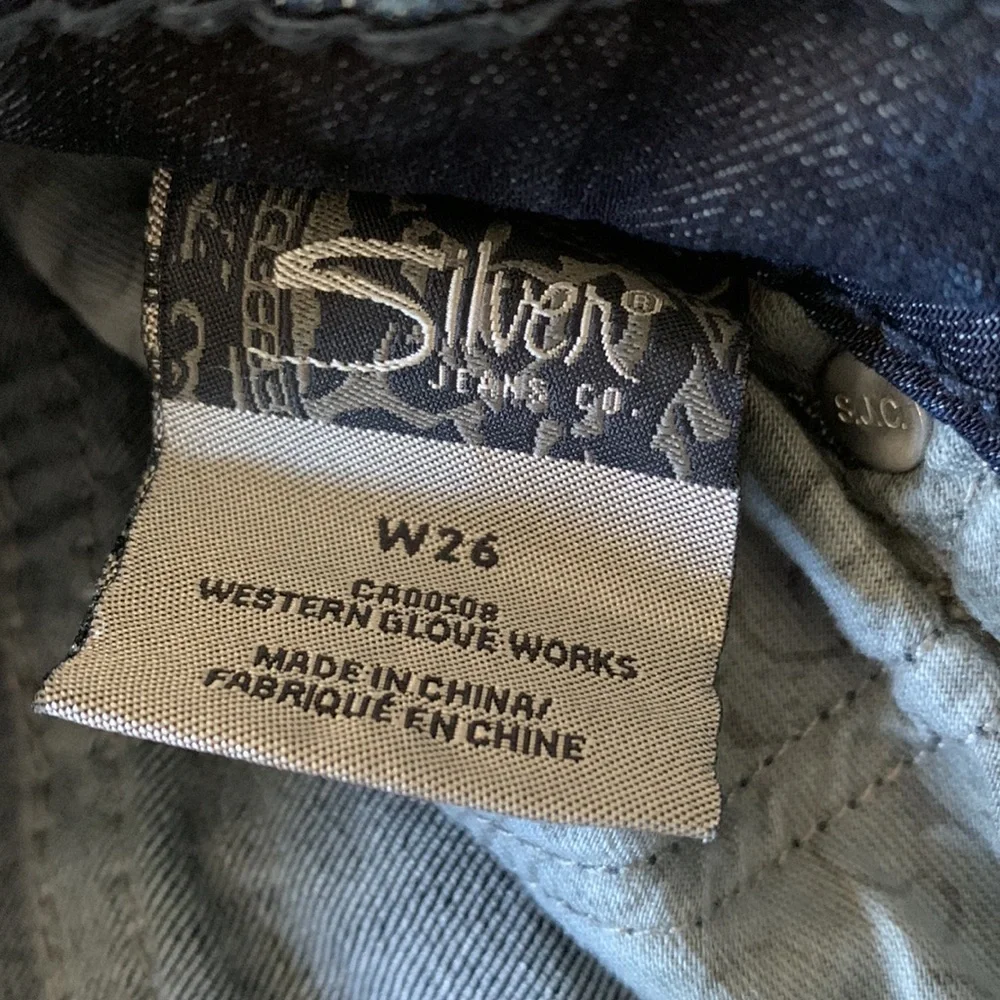 SILVER Capris faded dark blue size 26 - Picture 3 of 6